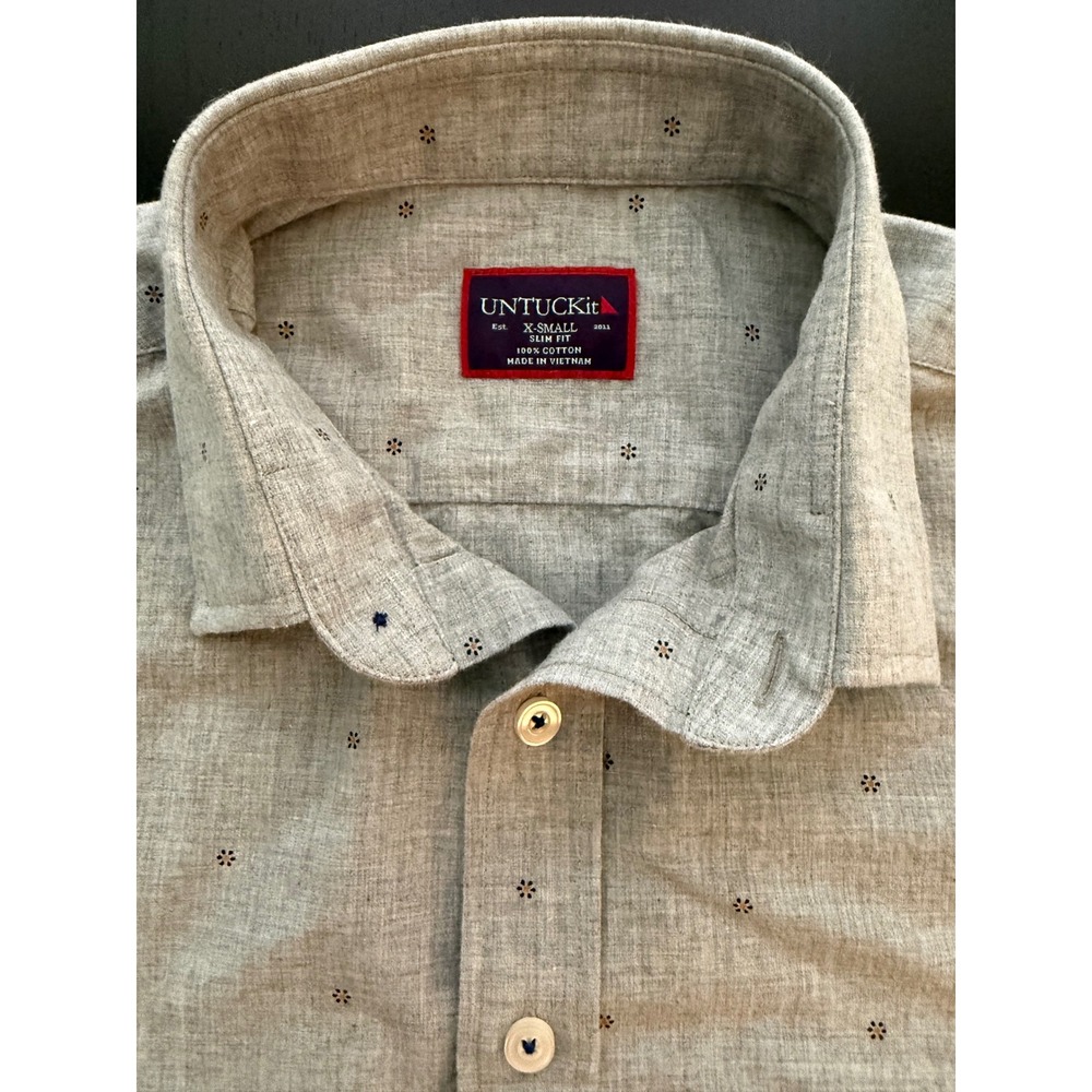 UNTUCKit Slim Fit Button Down Shirt Womens XS (0-2) Gray Business Casual Career - Picture 9 of 13
